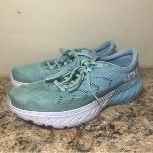 Hoka one one Mach 2 womens teal green running shoes size 9.5